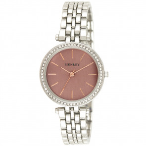 Rose Highlighted Diamante Watch - Pink